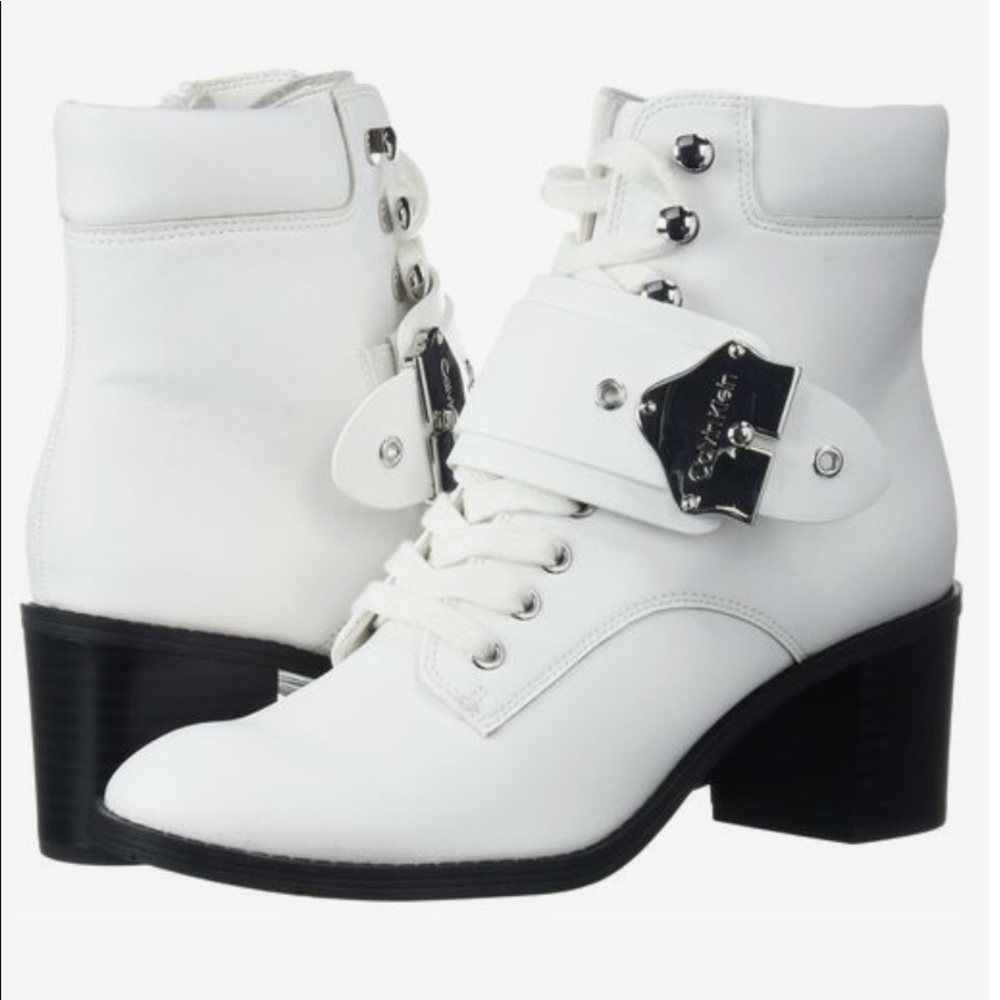 Calvin Klein Pahi boots combat moto style lace up‎ Y2K boots chunky heel …